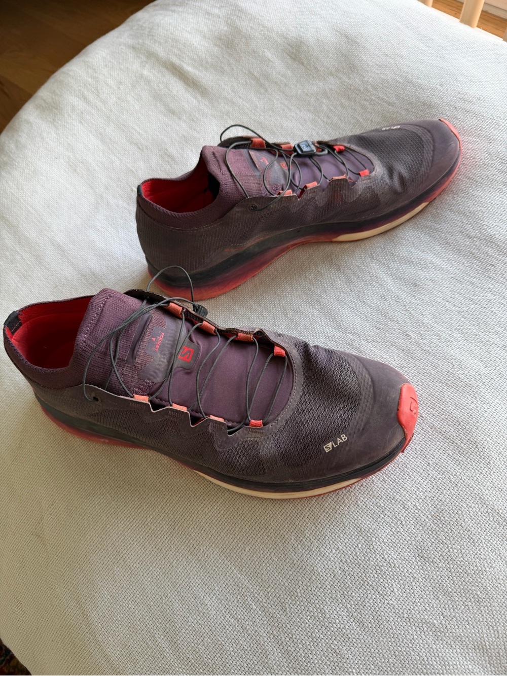 Salomon Men’s Athletic Shoes - Burgundy with Red Accents